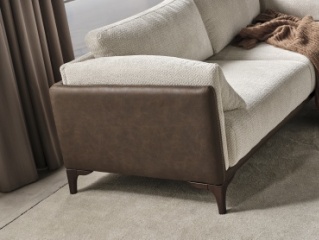 ONSS Furniture диван прямой LARA ДИВАН, обивка комбинированная, 70х215х80 см, бежевый, темно-коричневый8