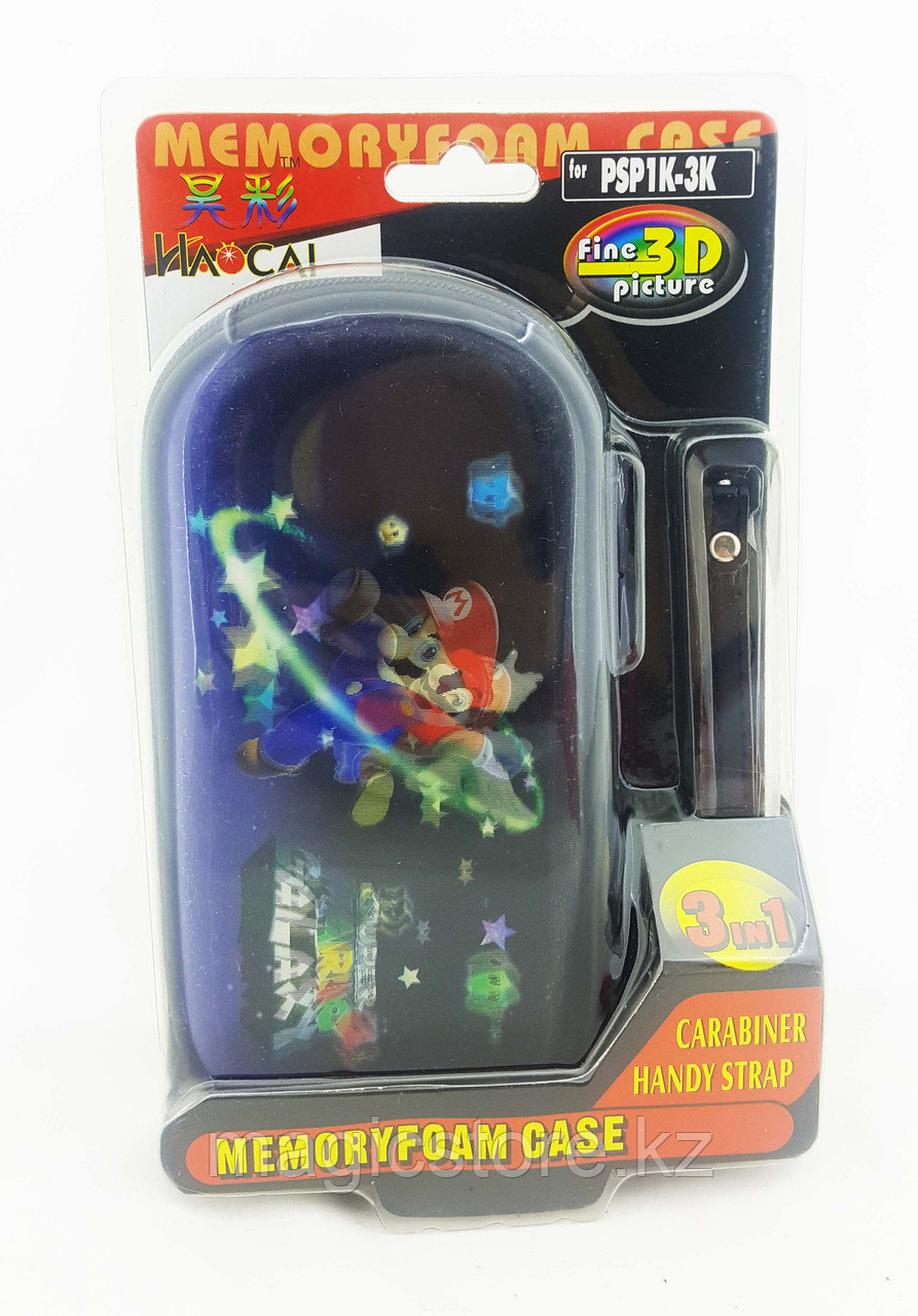 Чехол на молнии с 3D картинкой PSP 1000/2000/3000 3in1 3D picture, Mario Super Galaxy