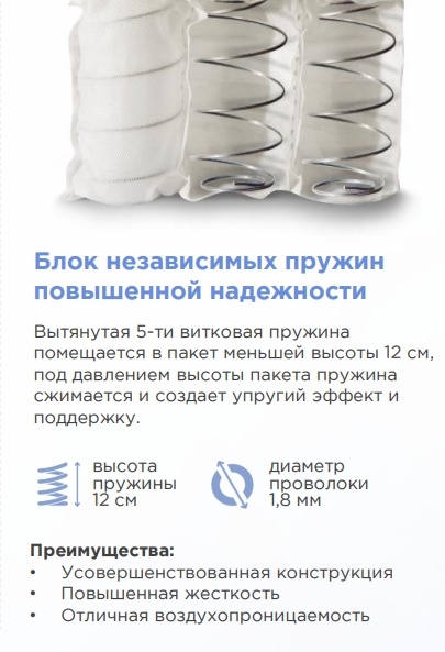 Матрас Askona Prime Mix, 90x200x20 см, чехол жаккард