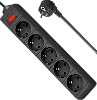 Сетевой фильтр Defender ES, 5 розеток, 5м, Black