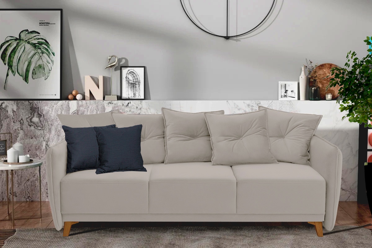 TURAN HOME диван прямой Solo EW 246497606, обивка велюр, 98х226х106 см, серый