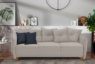 TURAN HOME диван прямой Solo EW 246497606, обивка велюр, 98х226х106 см, серый2