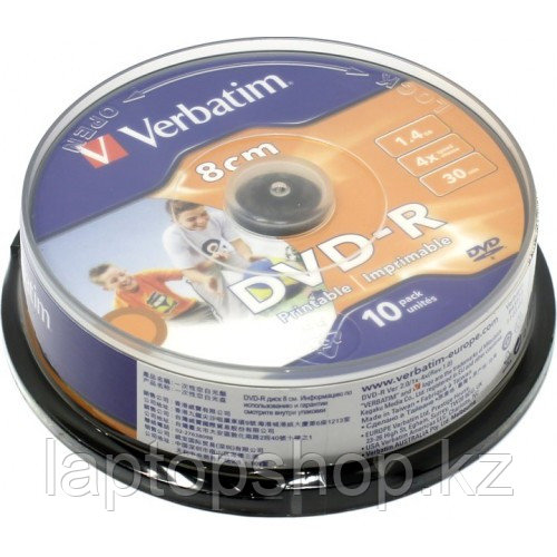 Диски, DVD-R SP-010 4X 1.46GB InkJet Printable Verbatim (43573)