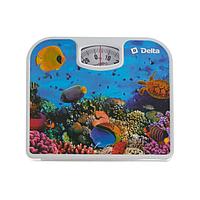 Весы напольные DELTA D-9409, механические, до 130 кг, рисунок "подводный мир"