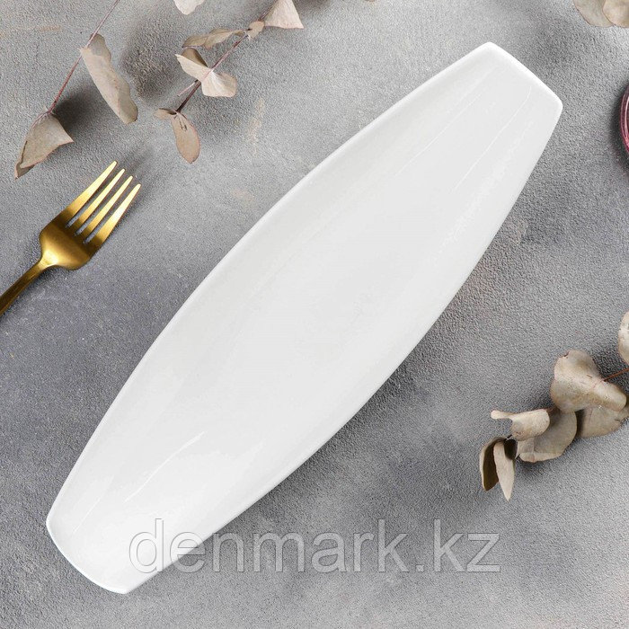 Блюдо Wilmax, 33×10 см, фарфор, цвет белый