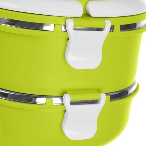 Термос многоярусный для домашних обедов Lunch Box Smile KM-212x (Коралловый / 3 секции)