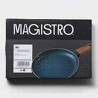 Блюдо для подачи Magistro, d=20 см, с деревянной ручкой, фарфор, зелёное8