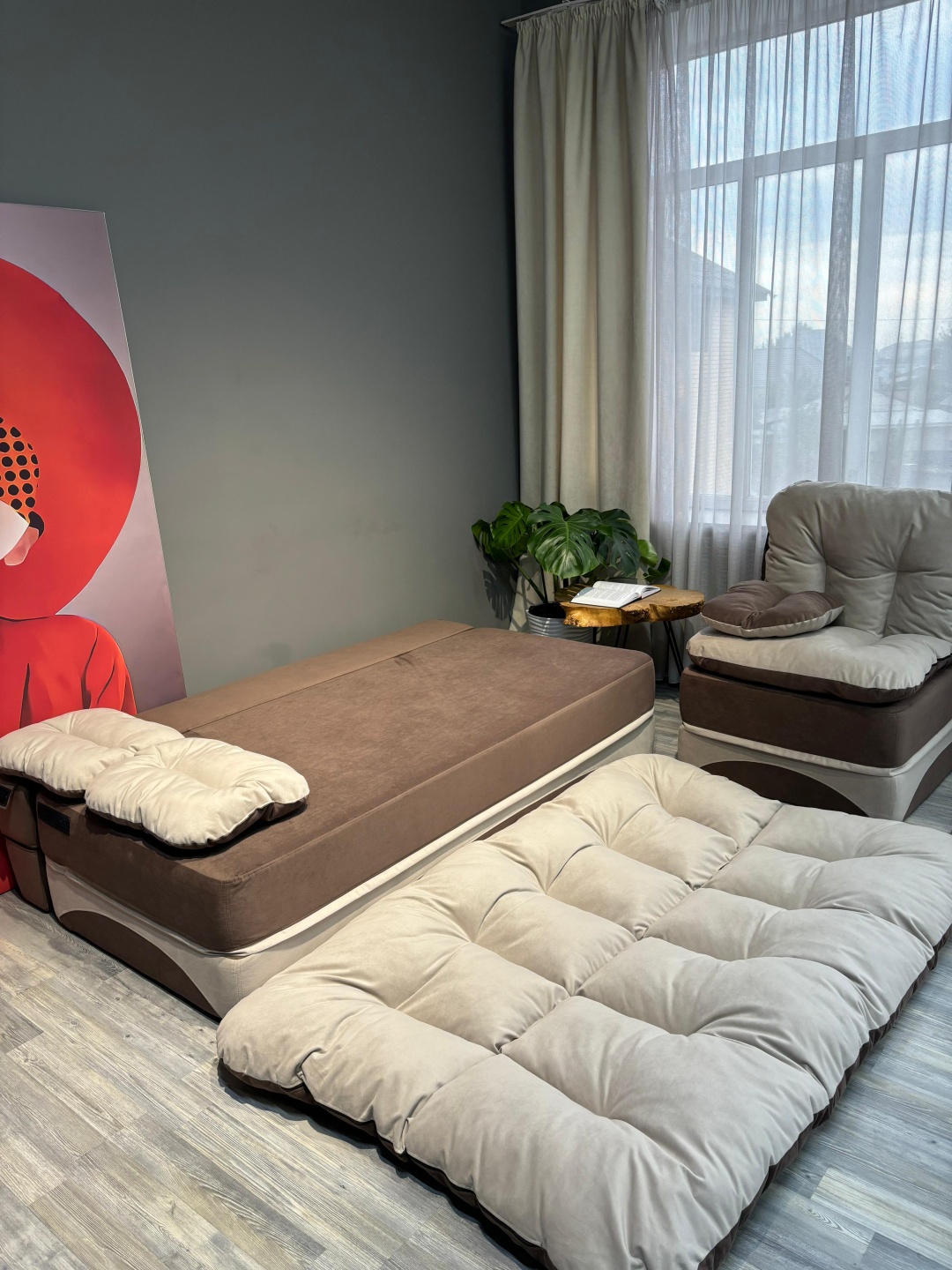 PRESTIGE MEBEL диван прямой Perinka, обивка велюр, 80х200х90 см, коричневый, бежевый