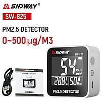 Анализатор качества воздуха датчик мелкодисперсной пыли уровня PM2.5 SNDWAY 825 монитор влажности, температуры1