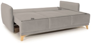 TURAN HOME диван прямой Solo EW 246497606, обивка велюр, 98х226х106 см, серый3