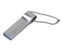 USB 3.0-флешка на 32 Гб с мини чипом и боковым отверстием для цепочки, серебристый