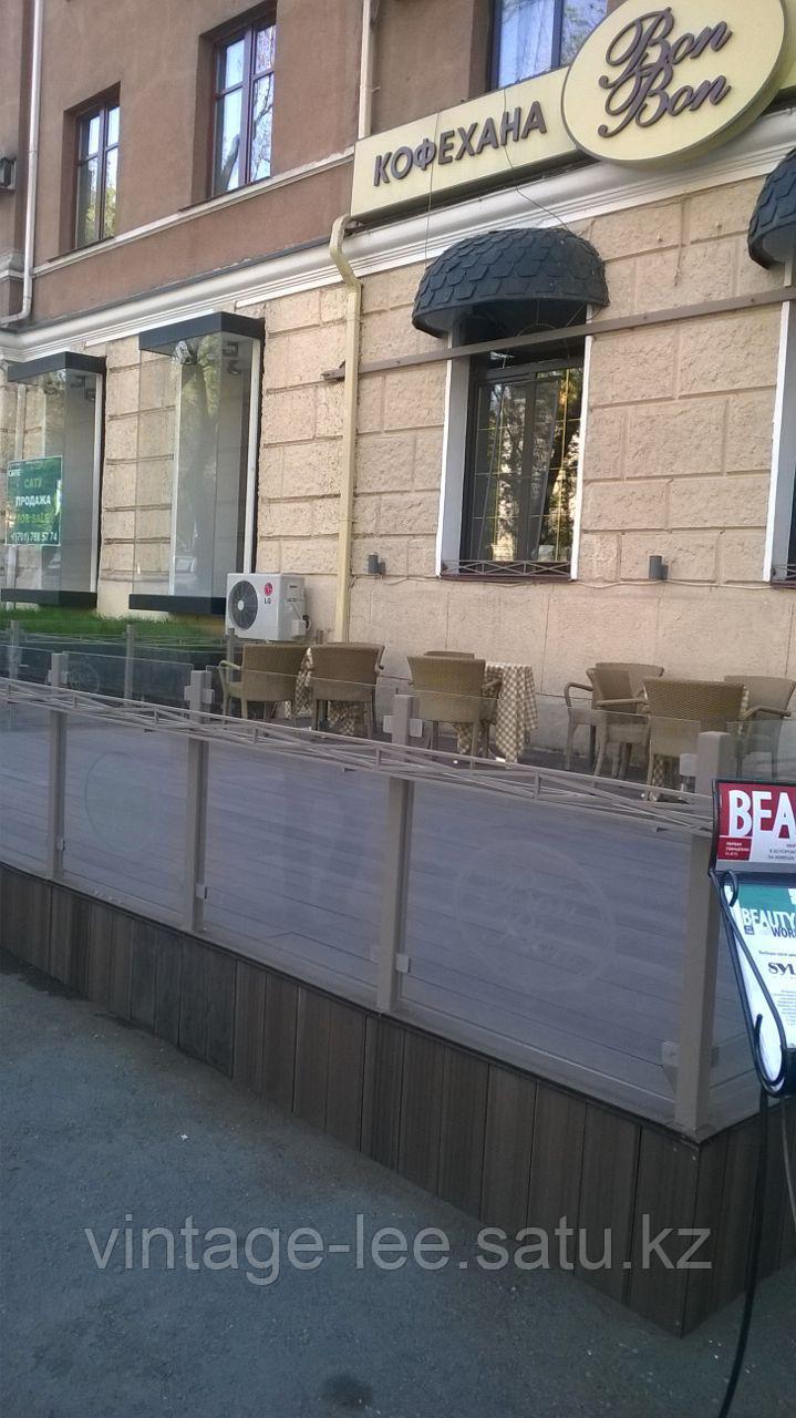 Перила стальные со стеклом