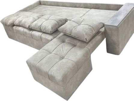 Soft market диван угловой Eleg 2, обивка велюр, 70х285х70 см, слоновая кость