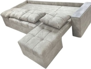 Soft market диван угловой Eleg 2, обивка велюр, 70х285х70 см, слоновая кость2