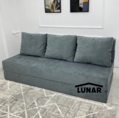 Бескаркасный диван LUNAR 04, обивка велюр, 80х220х200 см, серый5