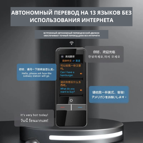 Голосовой карманный переводчик, 138+ онлайн языков, 13 офлайн языков, OLCAM F6 Translator