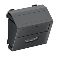 Розетка мультимедийная HDMI, 1 модуль Modul45, 45х45 мм (наклонная), черная