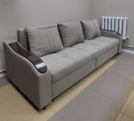 Диван прямой Айша, обивка ткань, 90х220х90 см, бежевый