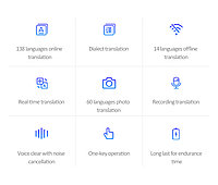 Голосовой карманный переводчик T11 Translator, 138+ онлайн языков, 14 оффлайн языков3