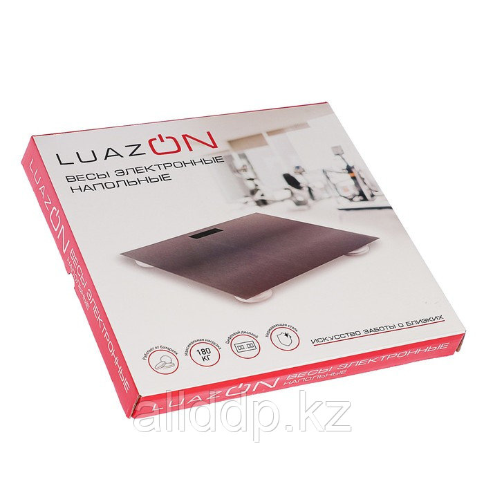 Весы напольные LuazON LVE-27, электронные, до 180 кг, CR2032, металл, серебристые