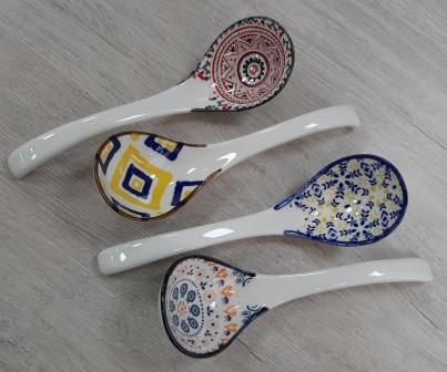 220196 Ложка , фарфор; асс рис; 23x6.5x4cm (80шт), / 4870240734005