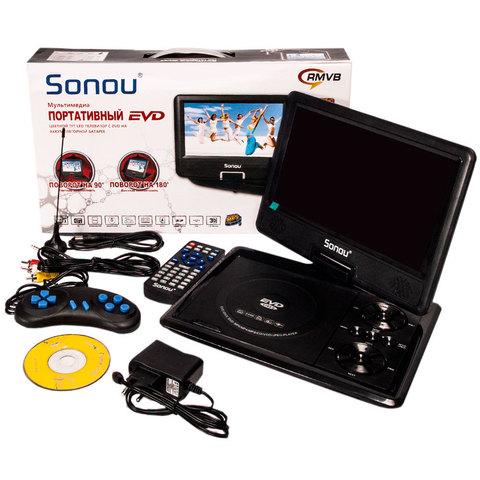 Портативный DVD-плеер Sonou 10,8 дюймов на аккумуляторной батарее