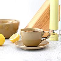 Fissman Чашка с блюдцем 260мл Hygge, цвет Бежевый (керамика)2