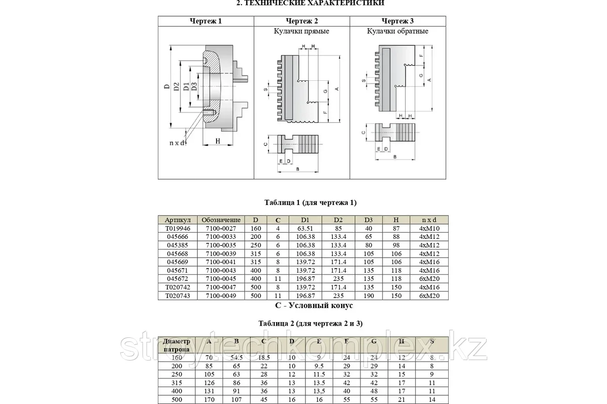 Патрон токарный ф 630 мм 3-х кул. 7100-0051П (К11-630\C11) Т022879