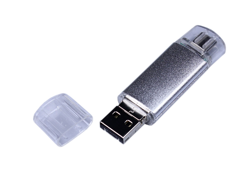 USB 3.0/micro USB/Type-C- флешка на 32 Гб, серебристый