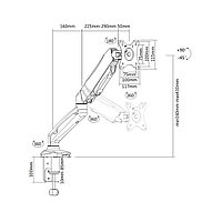 Настольный кронштейн с газлифтом Brateck LDT13-C012 для 1 монитора (13"-32")1