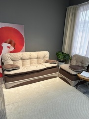 PRESTIGE MEBEL диван прямой Perinka, обивка велюр, 80х200х90 см, коричневый, бежевый7