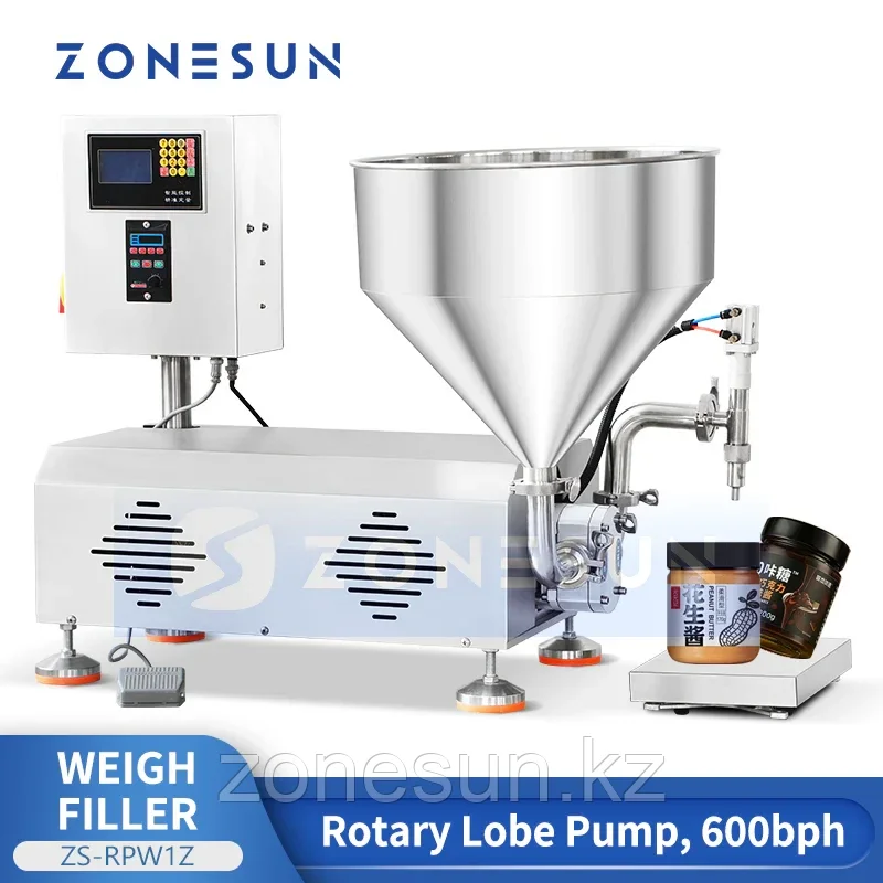ZONESUN ZS-RPW1Z Настольная роторно-кулачковая машина для взвешивания и фасовки пасты