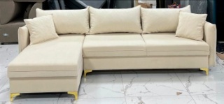 OMR диван угловой Omar Corner, обивка велюр, 80х280х85 см, бежевый5