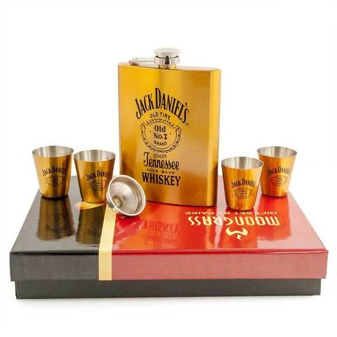 Набор подарочный для виски с фляжкой и стопками «Whiskey Brands» (Jim Beam)