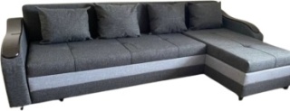 ROOM MEBEL диван угловой Asked, обивка ткань, 85х280х70 см, серый