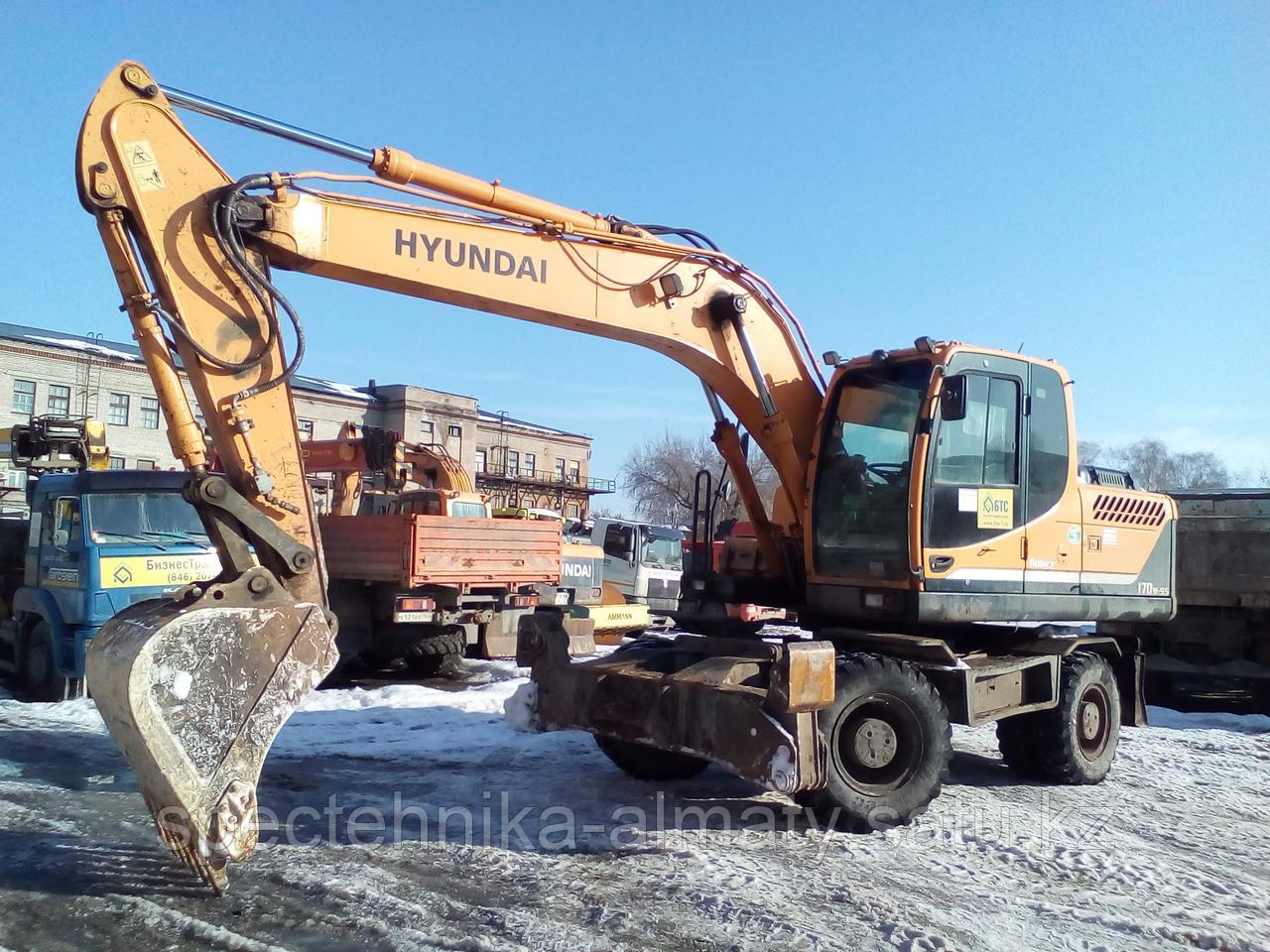 Разработка котлованов, срезка грунта экскаватором HYUNDAI-2000 W7