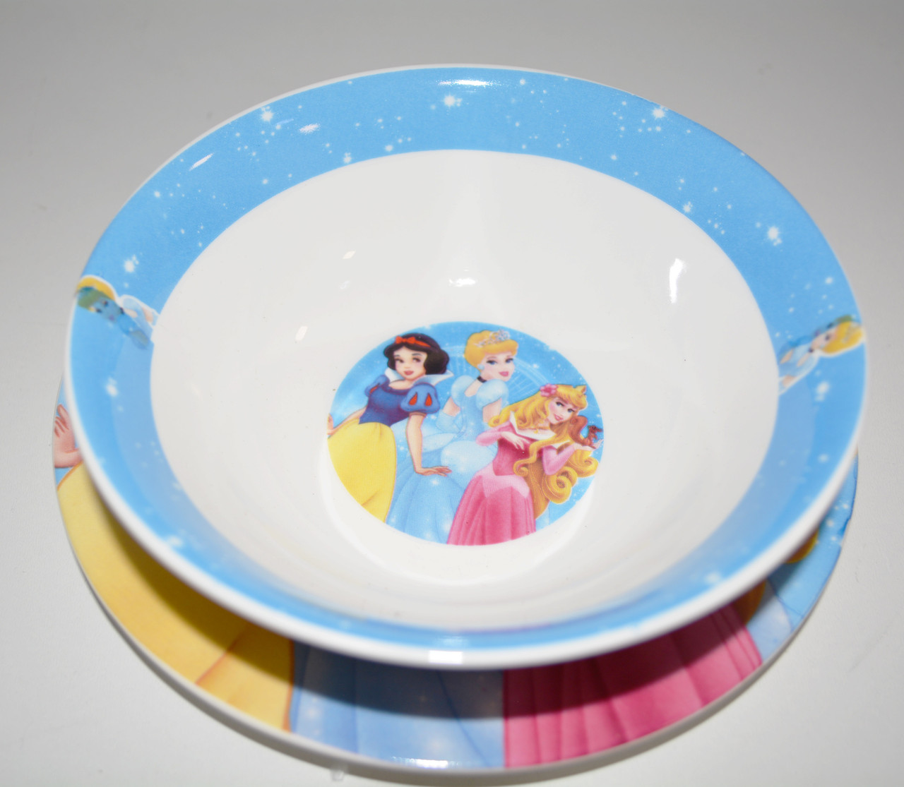 Набор детской посуды Dinner Set 3 Принцессы Диснея чашка тарелка кружка (голубой)