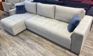 Soft market диван угловой white262, обивка велюр, 70х285х70 см, белый