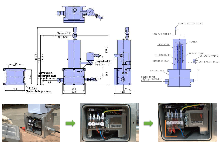 Испаритель СУГ для газгольдера, Япония, KAGLA, 45 кг/час,