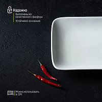 Блюдо прямоугольное Доляна White Label, 24,5×15,5 см, фарфор, цвет белый3