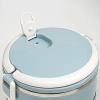 Термос многоярусный для домашних обедов Lunch Box Smile KM-212x (Зеленый / 2 секции)5