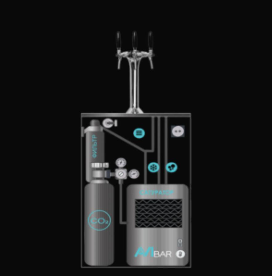 Сатуратор / автомат газированной воды AVIBAR ICE MINI / 60 л/ч / с охлаждением