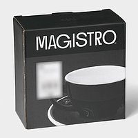 Кофейная пара фарфоровая Magistro Coffee time, 2 предмета: чашка 200 мл, блюдце d=14,5 см, цвет чёрн ...8