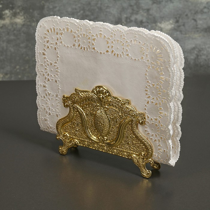Салфетница «Астерия», 13×2.5×9.5 см, золотистая