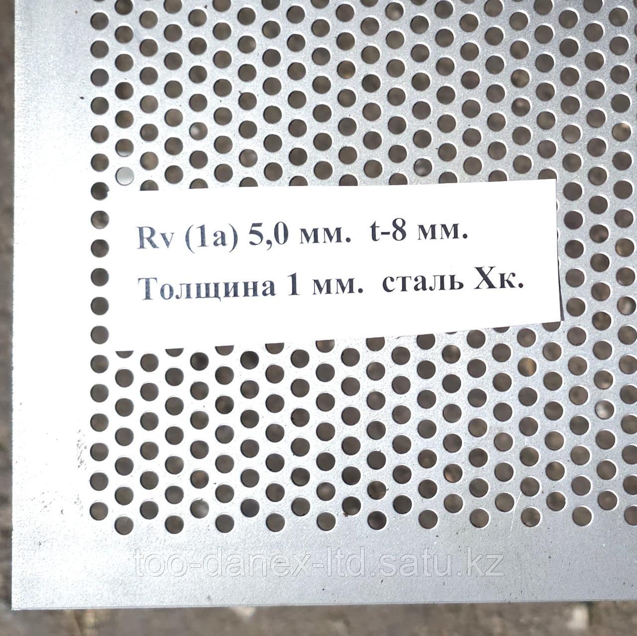 Перфорированный металлический лист Rv (1а) 5 мм. Толщина 1 мм.Размер 1000х2000 мм.