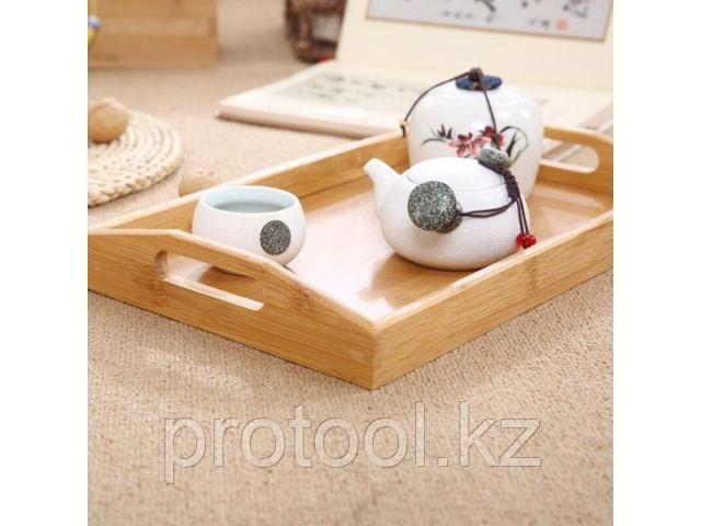 Поднос бамбуковый с ручками, прямоугольный, 46х31 см, BAMBOO, PERFECTO LINEA (Размер: 46х31х6 см) (PERFECTO
