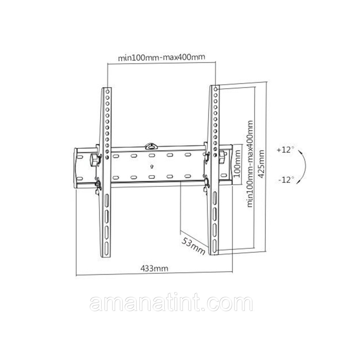 Кронштейн Brateck KL21G-44T для ТВ и мониторов, 32"-55"