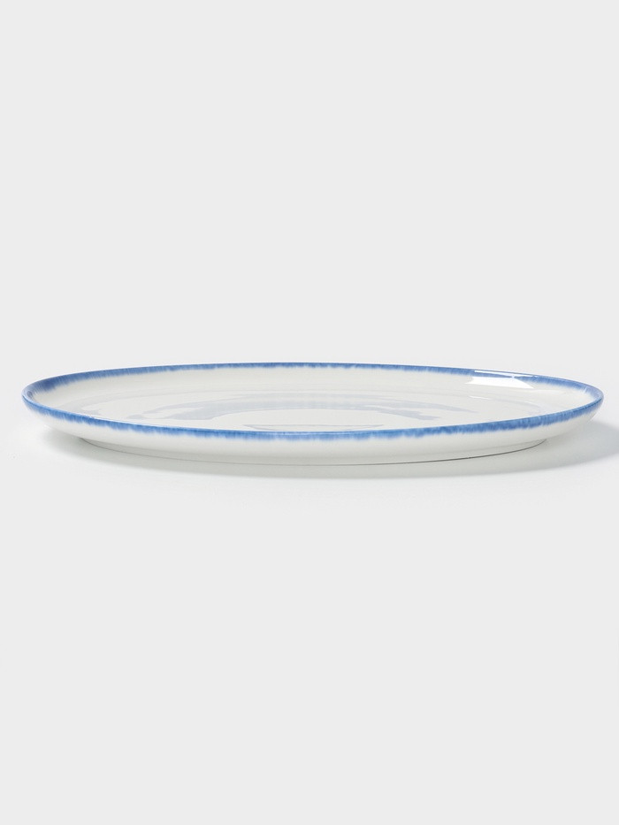 Блюдо овальное Blue Lagoon Magistro 31 см 30.5,х22.7×2.3, белое, синий