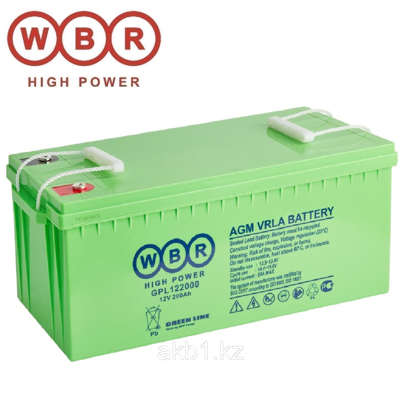 Аккумулятор WBR GPL 122000 (12В /200Ач) 522x238x219