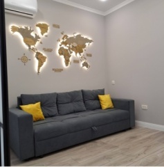 A BLVD диван прямой Еврокнижка , обивка велюр, 85х220х80 см, серый